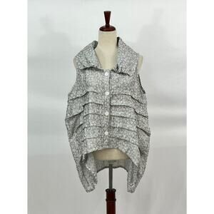 DRESS TO KILL OS S M L Silver Gray Floral Sleeveless Top Blouse